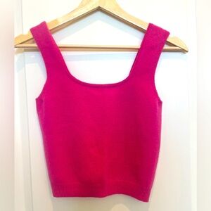 Crush - Hot pink cashmere cropped sweater tank